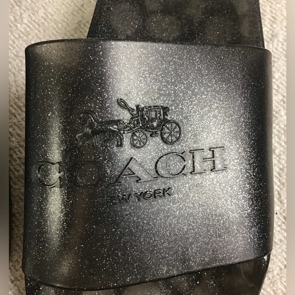 COACH Ulyssa Clear Grey Silver Transparent Jelly Rubber Slides Size 10/11